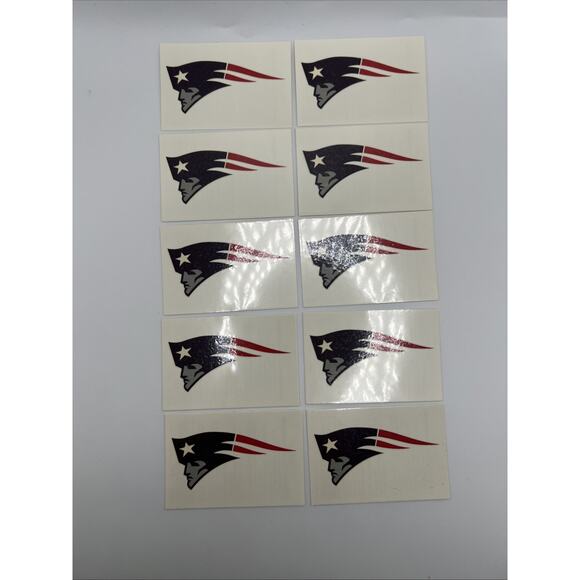 NFL New England Patriots 10 Pack Temporary Tattoos Face & Body Football Tattoo - Picture 1 of 9